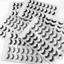 Natural long thick Mink false eyelashes set 16 pairs handmade fake lashes extensions with retail packing box 12 models drop shipping