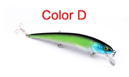 DHL shipping New 5 Colours Plastic 6# 3 Hooks Minnow Fishing Lure 12.5cm 17g Big Deep Sea Bass Crankbait Artificial Wobbler