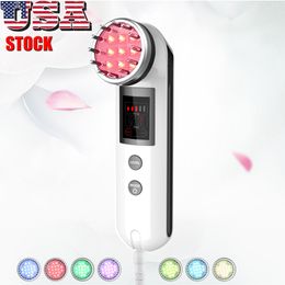 New 2in1 Portable Microcurrent Bio Skin Lifting Red LED Light 7 Colours Light Wrinkles Removal Skin Firming Lifting Anti-Acnes