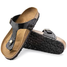 Designer-athble Flip Flops Summer Brik Beach Sandals Fashion Buckle Genuine Leather Casual Cool Sandals