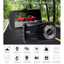 1080P car DVR recorder digital video camera safety driving dashcam 3 inch 140° IR night vision G-sensor parking monitor