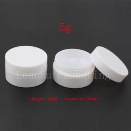 5G X 100 Empty Cosmetic Cream Jar ,Round Sample containers ,Small Plastic Pot Bottles,Cosmetic Packaging Balm Can