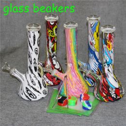 Glass Bong Dab Rig Water Pipes 10.5" Tall Heady Mini Pipe Wax Oil Rigs Small Bubbler Beaker smoking hookahs