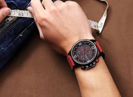 New Men's Watch CURREN Brand Luxury Fashion Chronograph Quartz Sports Wristwatch High Quality Leather Strap Date Male Clock3019