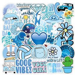 New VSCO Blue Small Fresh Sticker Waterproof Luggage Car Notebook Scooter Water Cup Sticker