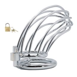 Male Steel Chastity Cage Penis Cock Ring for Adult Games,Cock Cages Chastity Devices Penis Cage Sex Toys for Man