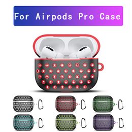 Luxury Dual Colour Earphone Case For Airpods Pro Honeycomb Designer Silicone Cover For Apple Wireless Bluetooth Headphone Protector