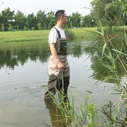 Outdoor Clothing Fishing Waders Pants Chest Overalls Waterproof Clothes With Soft Foot Breathable Boot Hunting Work DX1345r