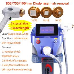 3 Wavelength 755nm 808nm 1064nm Diode laser hair removal Machine Skin Care Face Body whiteing Machines