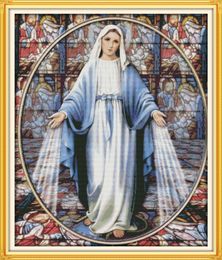 Virgin Mary home decor paintings ,Handmade Cross Stitch Embroidery Needlework sets counted print on canvas DMC 14CT /11CT