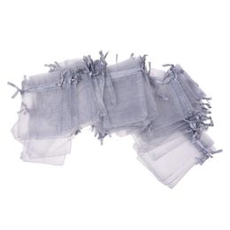 100 Grey Organza Gift Wedding Favors Bag Pouch 90x70mm HOT-ABUX