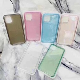 For iPhone 11 Pro Max X xr xs 8 7 6 Plus Case Transparent Clear Hard TPU PC Back Cover Shockproof Mobile Phone Shell with Retail Box C123103