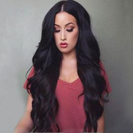 middle part hairstyles UK - beauty hairstyle long loose wave wig soft Brazilian Hair simulation human hair loose wave wig with middle part