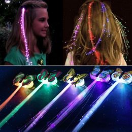 LED lampeggiante treccia di capelli incandescente luminescente forcina ornamento per capelli ragazze LED novità giocattoli festa di Capodanno Natale