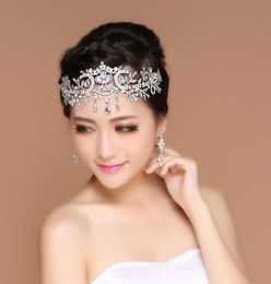 New Headpieces Forehead White Rhinestone Glass Headwear Crown Wedding Accessories Bride Special Party Women Headpieces Jewelry2255