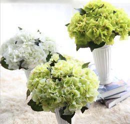 35cm Short Artificial Hydrangea Flower Head Fake Silk Single Real Touch Hydrangeas 15 Colours for Wedding Centrepieces Home Decorative