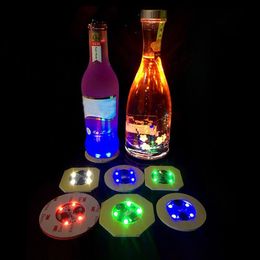 Led Bar Coaster Bottle Light Glorifier Led Cup Sticker For Drinks Cup Holder Light Wine Liquor Bottle Wedding Party Decoration FA2890