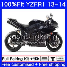 Injection Glossy black hot Body For YAMAHA YZF 1000 YZF R 1 YZFR1 2013 2014 242HM.20 YZF-1000 YZF R1 YZF1000 YZF-R1 13 14 Full Fairing Kit