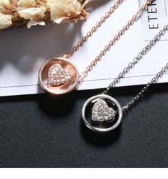 Party Supplies 1 set New Fashion Jewelry Manufacturer Pendant Heart Siliver/Gold Women Stainless Steel Necklace for Valentine's Day present