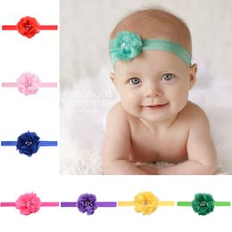 2020 Baby Girl Headbands Elastic Girls Hairband Hair Pearl Chiffon Flower hairband Baby Accessories Infant Toddler Girls Photography Props