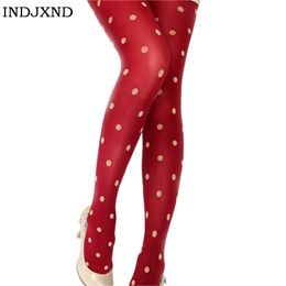 Women Tights Big Dots Panty Hoses Retro High Quality Seamless Velvet Lolita Fashion Pantyhose 2020 Candy Colour Hosiery Stockings