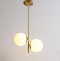 Globe pendant lamp Metal Plated Gold Colour G9 Bulb Glass Ball Shade Led Hanglamp Light fixture Residence Home Led Lights MYY