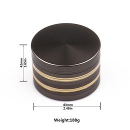 63MM Diameter Flat Top 4-Layer Metal Smoke Grinder Two Golden Sand Black Smoke Grinders in Phnom Penh