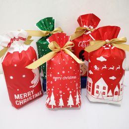 Christmas Candy Cookie Bag Merry Christmas Santa Claus Snowman Cellophane Cookie Fudge Candy Gift Bags Biscuit Pouches Bag 50pcs/lot