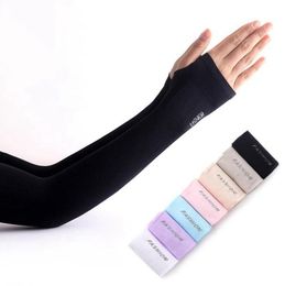 Sun Protection Arm Sleeve Solid Colour Women Summer Sun UV Protection Ice Cool Cycling Running Fishing Climbing Arm Cover LJJO7942