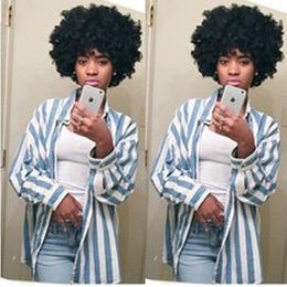 new hairstyle black brazilian Hair African Americ short curly natural wig Simulation Human Hair afro short curly wig for women