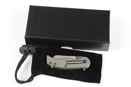 Top Qualität Mini Kleine Schlüsselbund Flipper Klappmesser D2 Satin Klinge TC4 Titanlegierung Griff EDC Taschenmesser