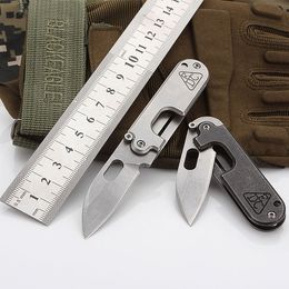 Utility Knives Stainless Steel 8CR13MOV Folding Blade Pocket Knife Portable Mini Key Chain Knives EDC Survival Gear