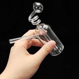 Transparent Glass Smoking Pipes Oil Burner Small Pot Ash Catchers Bong Oil Burner Water Hookah Dab Rig Tobacco Smoke Bowl Bottle