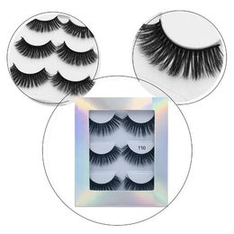 Laser packaging 3 pairs mink lashes set fashion thick false eyelashes extensions natural long 10 models available DHL Free YL029