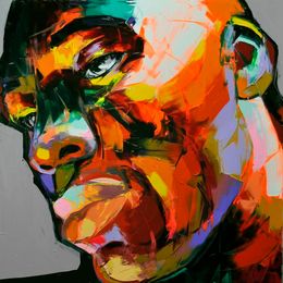 Francoise Nielly Palette Knife Impression Home Artworks Modern Portrait Handmade Oil Painting on Canvas Concave Convex Texture Face057