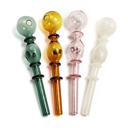 Y146 Smoking Pipes About 5.5 Inches 30mm OD Bowl Oil Rig Colourful Dots Anti-rolling Glass Pipe