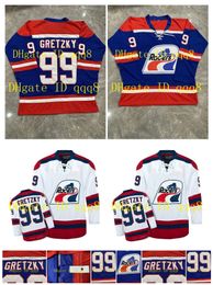 99 Wayne Gretzky WHA Indianapolis Racers Jersey Blue White 1978-79 Vintage 100% Stitched any number name Retro Hockey Jersey