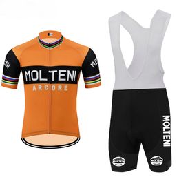 NEW 2024 Men MOLTENI Team Cycling Jersey Set Short sleeve Cycling Clothing MTB ROAD Bike Wear 19D Gel Pad Ropa Ciclismo Bicycle Maillot