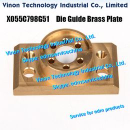 X055C798G51 Die Guide Brass Plate Ø0.8mm for Mitsubishi DWC-BA series machines X055-C798-G51, X055C798G54 edm Lower GUIDE D BA8