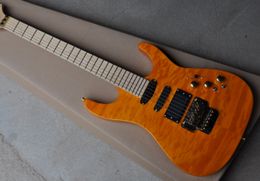 Custom PC1 Phil Collen Quilt Maple Top Orange Electric Guitar Maple Fingerboard No Inlay, Floyd Rose Tremolo, Active Pickups