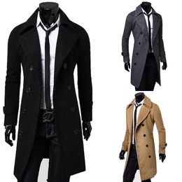 2020 Hot Sale 2015 New Brand Winter Mens Long Pea Coat Mens Wool Coat Turn Down Collar Double Breasted Men Trench Coat England Wind From Cnaonist, 2020 Hot Sale 2015 New Brand Winter Mens Long Pea Coat Mens Wool Coat Turn Down Collar Double Breasted Men Trench Coat England Wind From Cnaonist,