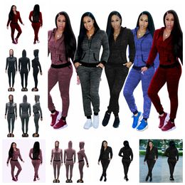 European Spring and Autumn Fashion Solid Colour Hooded Long Sleeve + Pants Pocket Casual Sports Nightclub Set