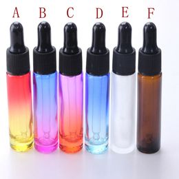 10ML Colourful Glass Dropper Bottles Empty Essential Oil Mini Perfume Sampling portable bottles Mini Perfume Drop Vials