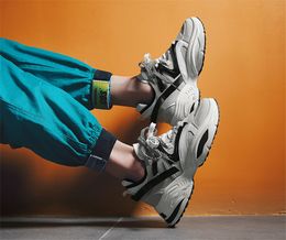 Men's shoes Top 2020 New mesh breathable buckle men's casual sports hip hop Korean trend wild shoes