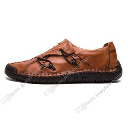 nuove scarpe casual da uomo con cuciture a mano set piede Inghilterra scarpe da pisello scarpe da uomo in pelle basse di grandi dimensioni 38-48 Quarantuno