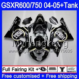 Body+Tank For SUZUKI GSXR 750 GSX R750 K4 GSXR 600 GSX-R600 hot lucky black 04 05 295HM.11 GSXR-750 GSXR600 04 05 GSXR750 2004 2005 Fairings