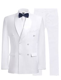 Popular Double-Breasted Groomsmen Shawl Lapel Groom Tuxedos Men Suits Wedding/Prom Best Man Blazer ( Jacket+Pantst+Tie) 920