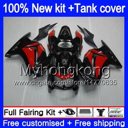 +Tank For KAWASAKI ZX-250R EX-250 ZX250R 08 09 10 11 12 201MY.13 EX250 ZX 250R EX 250 EX250R 2008 2009 2010 2011 2012 Red Black Fairings