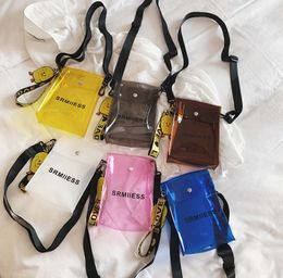 New transparent bag ins jelly clear mini cross-body fairy bag Horizontal and vertical Cell Phone Pouches 6colors