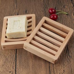 Customised logo wooden soap dish tray holder storage soap rack plate boxes container for bath shower plate LX1487
